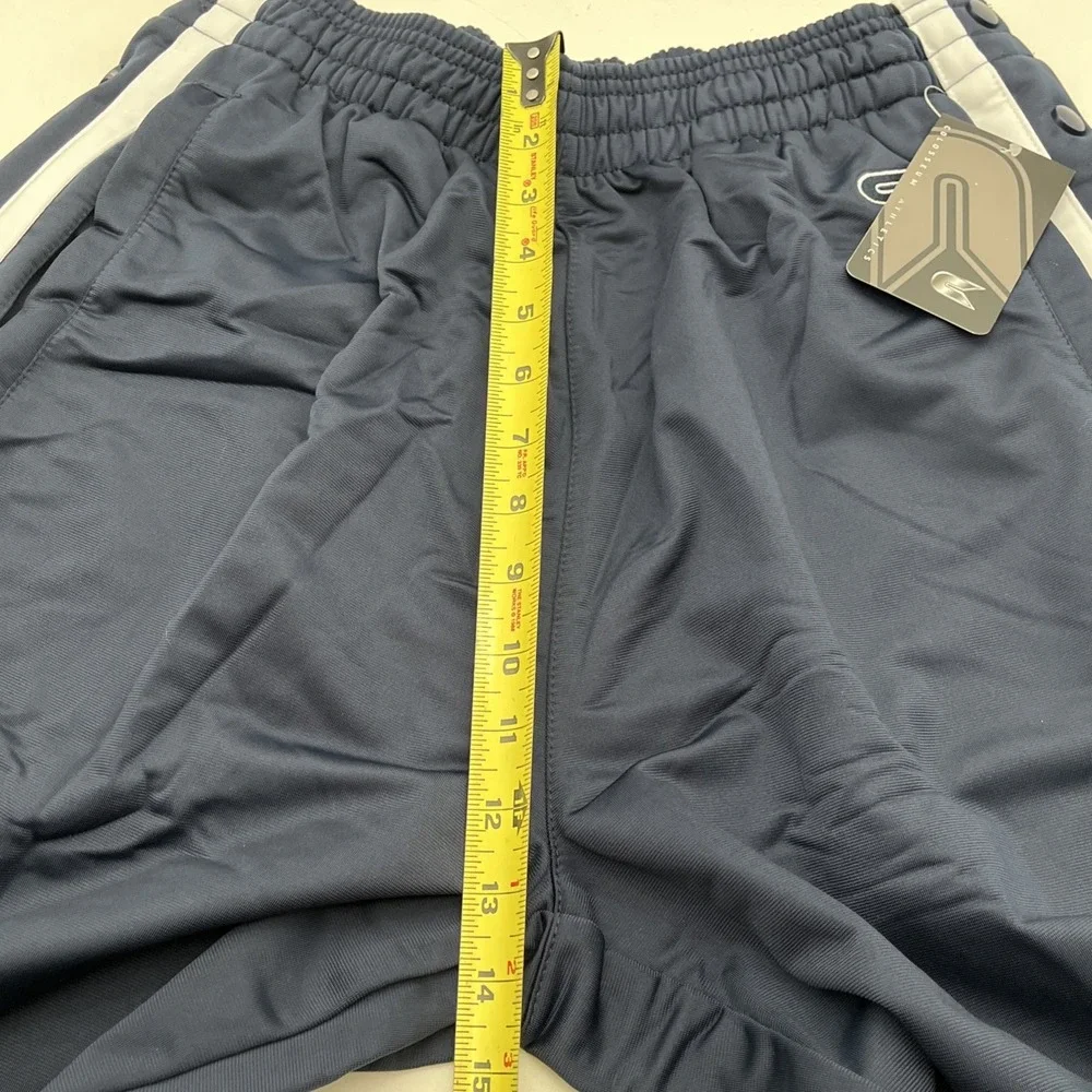 Colosseum Athletics Tearaway Track Pants Navy/ White Snap Button Sides L New